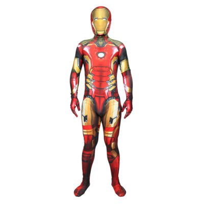 Boys Men's Marvel Iron Man Cosplay Bodysuit Lycra Spandex Halloween Role-play Costume Comic-con X'mas Valentine's day gift toys