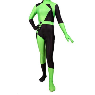 Kim Possible Shego costume jumpsuit super villain halloween costume zentai bodysuit xmas valentine's day gift
