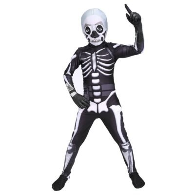 Halloween Fortress Night Skull Trooper Skeleton Cosplay Zentai Costume Bodysuit