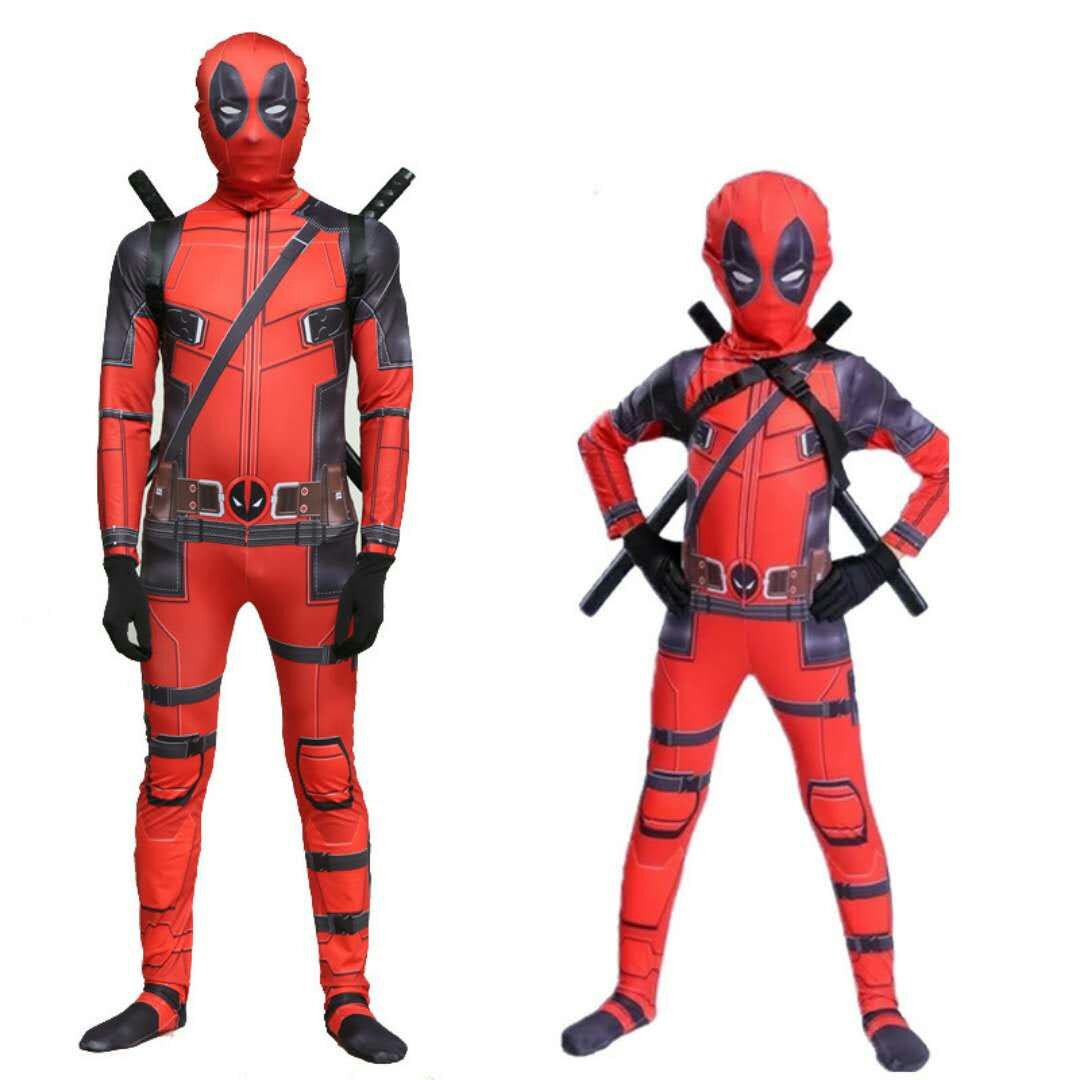 Boy's Movie X-Men Deadpool Cosplay Wade Wilson Battleframe Halloween Costume Comic-con X'mas Valentine's day gift toys full set - Image 2