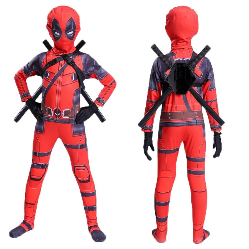 Boy's Movie X-Men Deadpool Cosplay Wade Wilson Battleframe Halloween Costume Comic-con X'mas Valentine's day gift toys full set