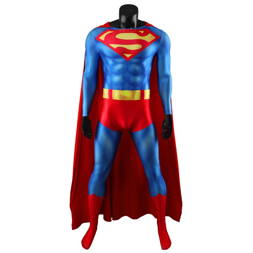 Superman Muscle Jumpsuit Cosplay Bodysuit Cloak Costume Halloween x’mas christmas birthday gift toys party make-up outfit